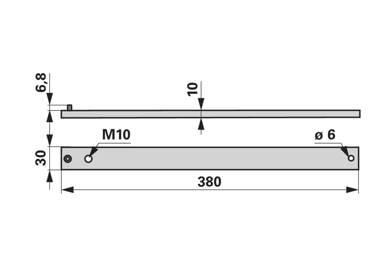 Stiel 30 x 10 mm, Länge 380 mm für Winkelmesser K.U.L.T. K.HS 49938 K.U.L.T.