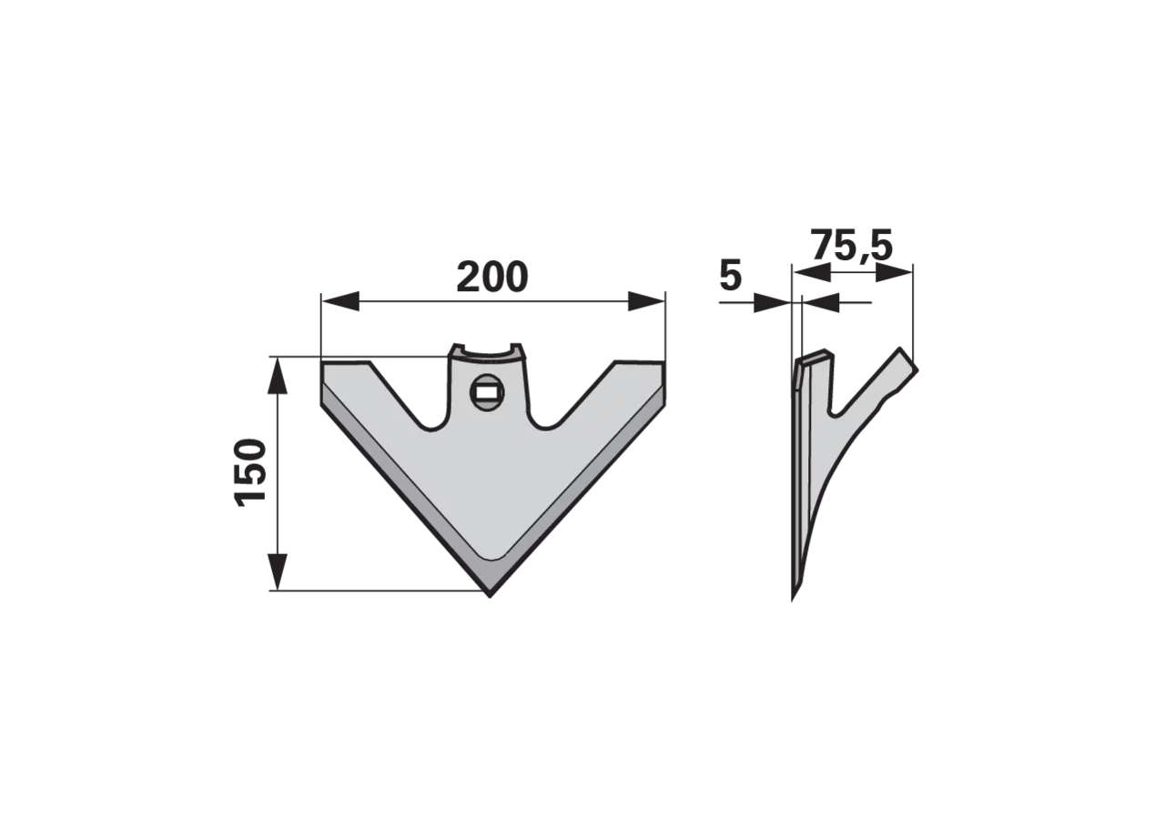 Hackschar Arbeitsbreite 200 mm PTA aufgeschweißt Universal GartenShop24 - Hochwertige Gartengeräte