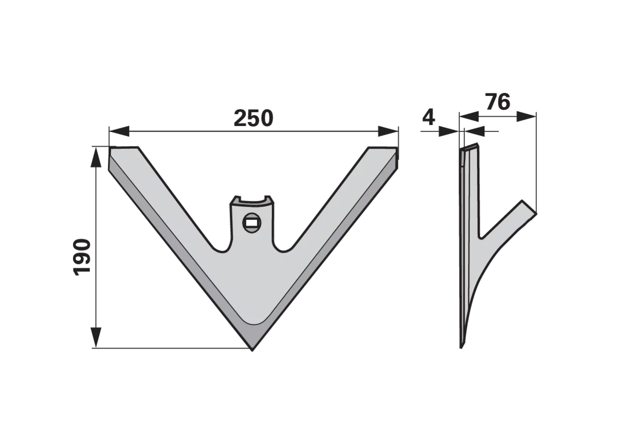 Hackschar Arbeitsbreite 250 mm PTA aufgeschweißt Universal GartenShop24 - Hochwertige Gartengeräte