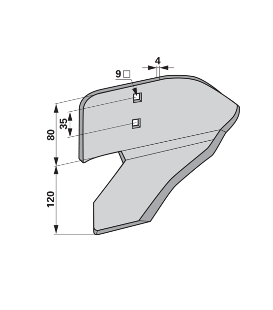 Winkelmesser Arbeitsbreite 120 mm links, anstelle von Einböck 15-285-01 GartenShop24 - Hochwertige Gartengeräte