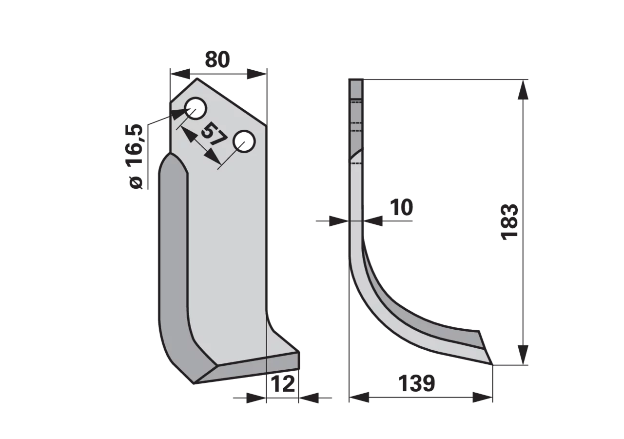 Bogenmesser rechts mit Beschichtung anstelle von Celli 722562 GartenShop24 - Hochwertige Gartengeräte