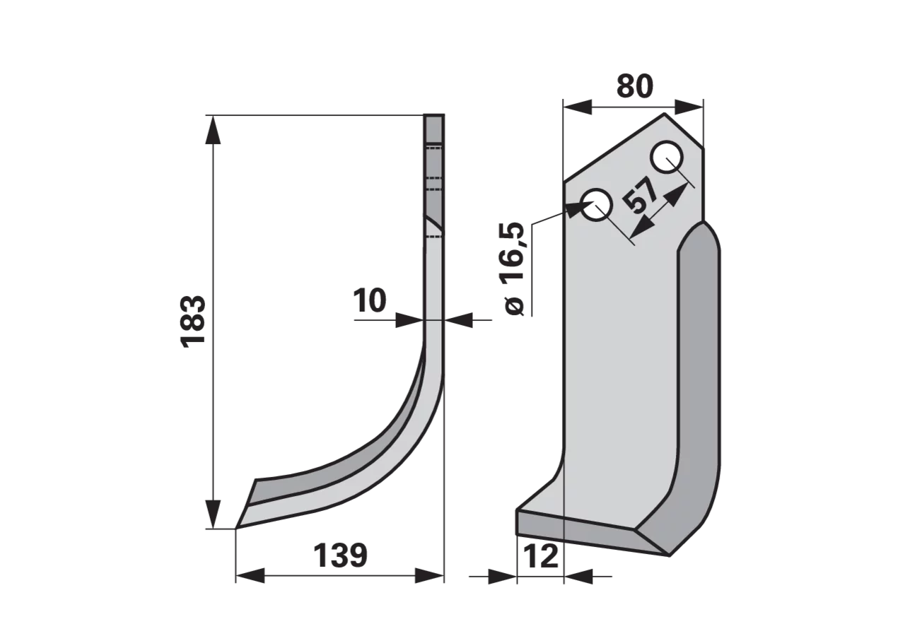 Bogenmesser links, beschichtet, anstelle von Celli 722563 GartenShop24 - Hochwertige Gartengeräte