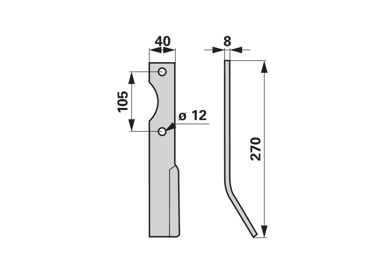 Bogenmesser links, beschichtet, anstelle von Forigo 350010030 GartenShop24 - Hochwertige Gartengeräte