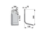 Bogenmesser rechts beschichtet Kuhn 52359010 – Ansicht von vorn, Höhe 205 mm