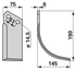 Detailansicht Bogenmesser rechts BJ001 – Lochabstand 51 mm, Stärke 6 mm