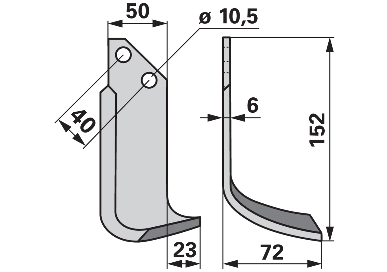 Bogenmesser rechts anstelle von BCS 42305 GartenShop24 - Hochwertige Gartengeräte
