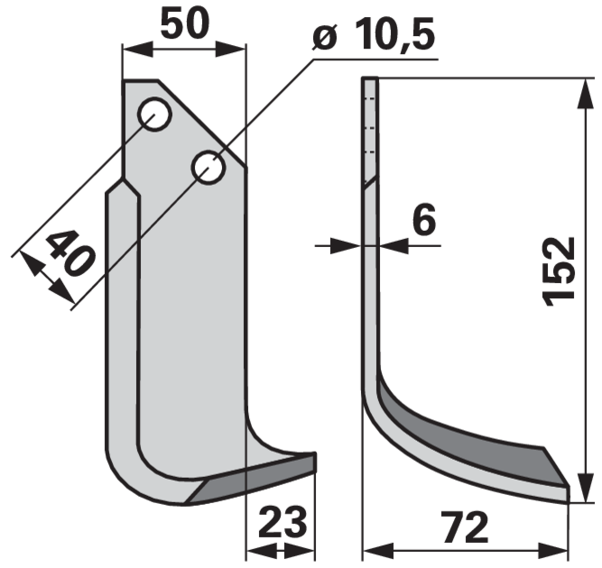 Bogenmesser rechts anstelle von BCS 42305 GartenShop24 - Hochwertige Gartengeräte