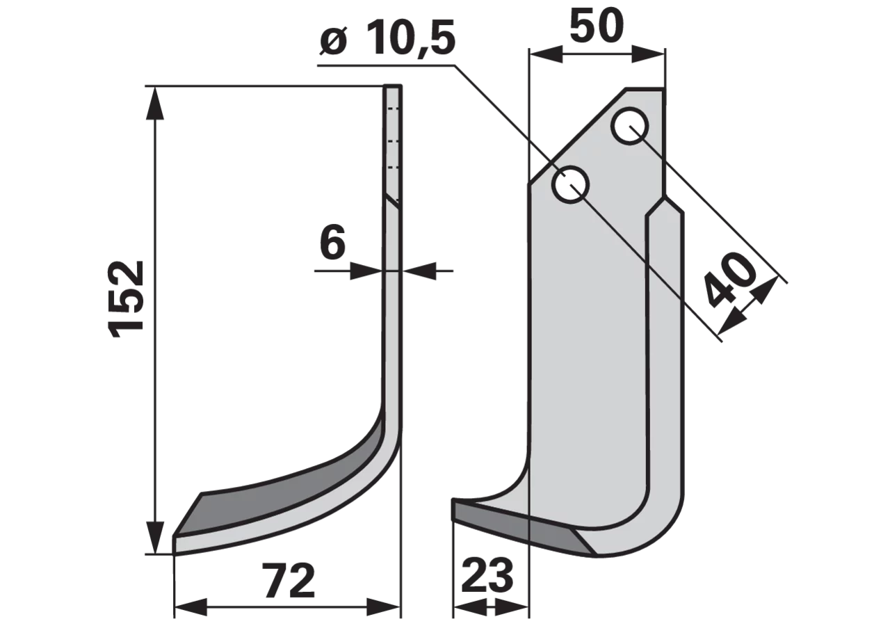 Bogenmesser links – Ersatz für BCS 42304 GartenShop24 - Hochwertige Gartengeräte
