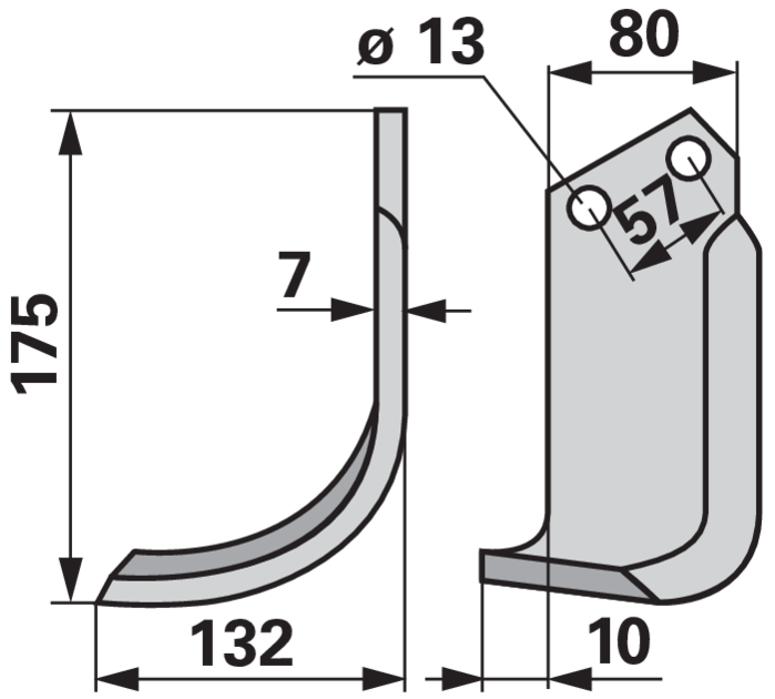 Bogenmesser links anstelle von Howard 994981 GartenShop24 - Hochwertige Gartengeräte