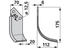 Bogenmesser rechts Goldoni 17011 – Ersatzmesser für Bodenfräsen, 112×175 mm