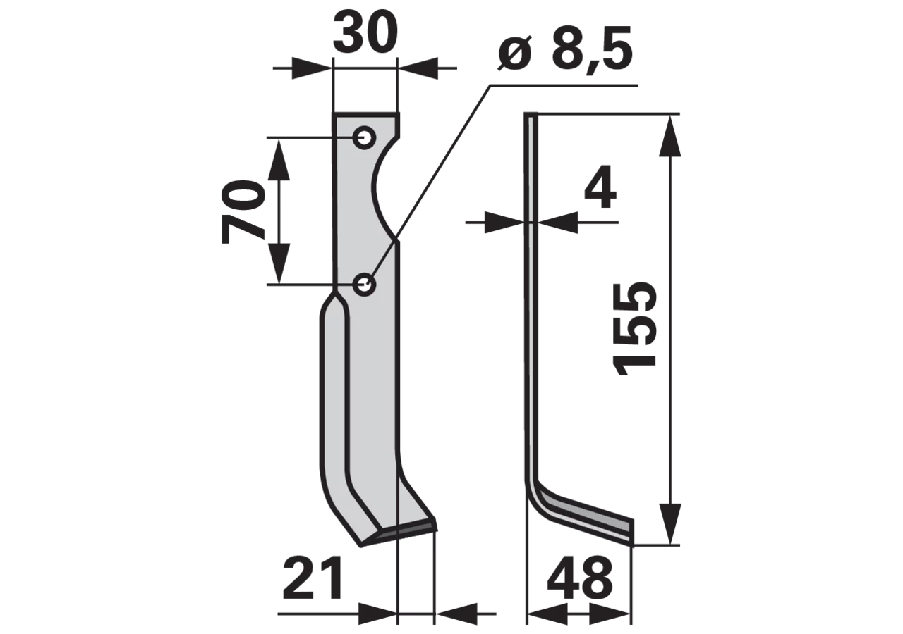Bogenmesser rechts anstelle von Agria 125027130 GartenShop24 - Hochwertige Gartengeräte