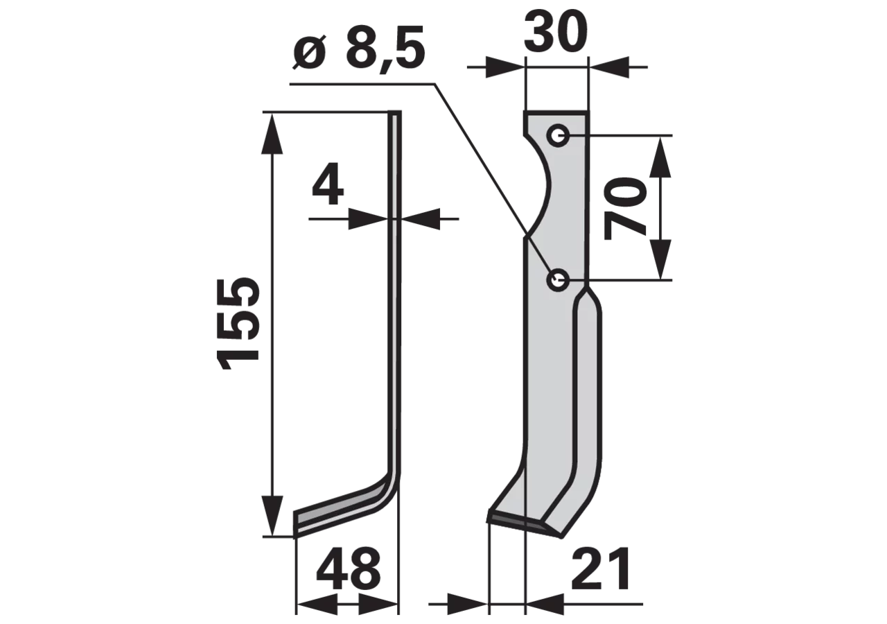 Bogenmesser links anstelle von Agria 125027129 GartenShop24 - Hochwertige Gartengeräte