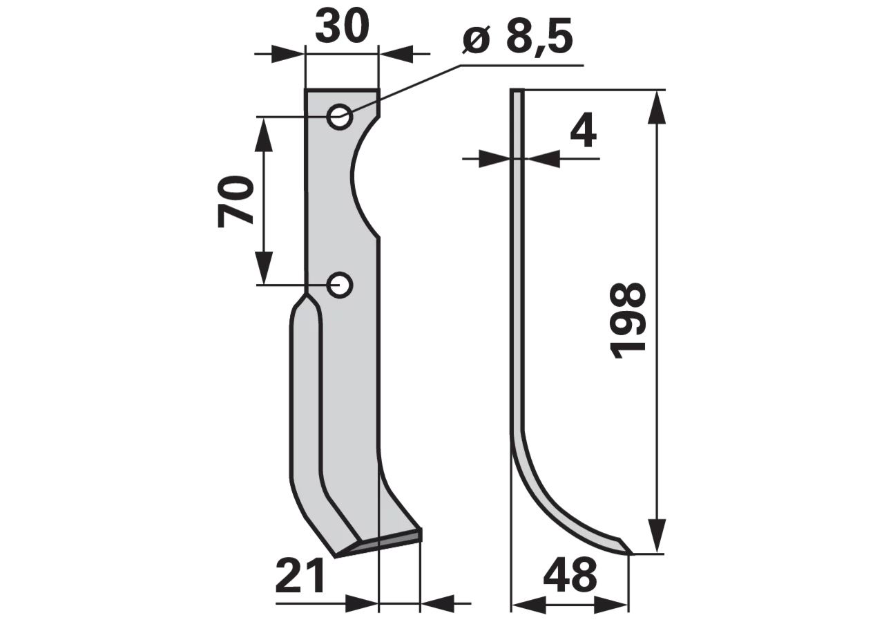 Bogenmesser rechts anstelle von Agria 616112 GartenShop24 - Hochwertige Gartengeräte