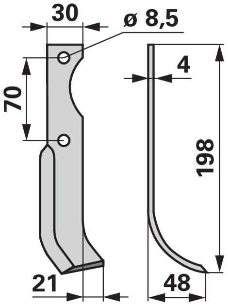 Bogenmesser rechts anstelle von Agria 616112 GartenShop24 - Hochwertige Gartengeräte