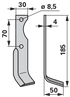 Winkelmesser rechts Agria 125025498 – Detailansicht Lochabstand 70 mm und Lochdurchmesser 8,5 mm