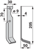 Winkelmesser rechts Agria 125017223 – Detailansicht Lochabstand 70 mm und Lochdurchmesser 9 mm