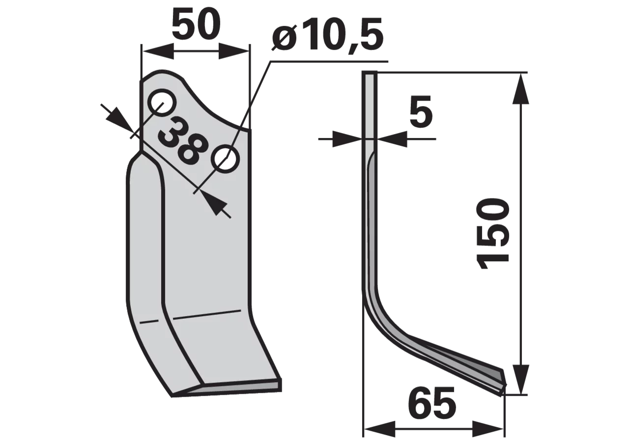 Bogenmesser rechts anstelle von Agria 176712868 GartenShop24 - Hochwertige Gartengeräte