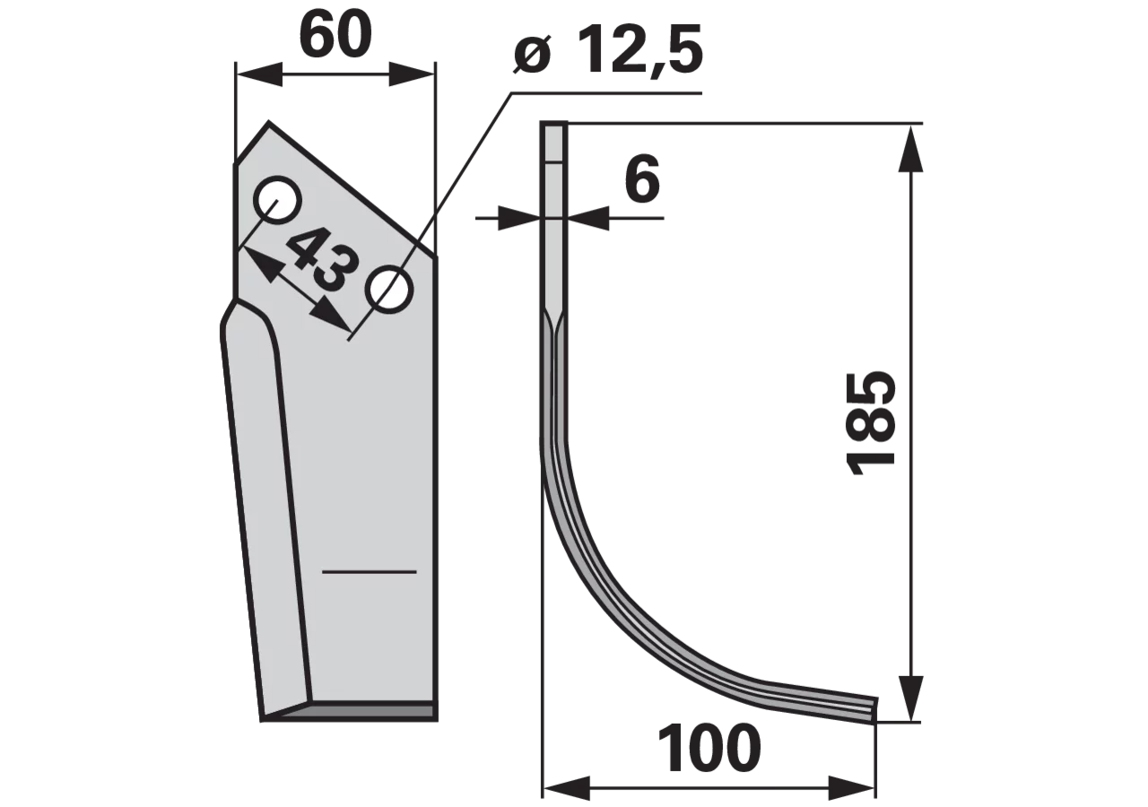 Bogenmesser rechts anstelle von Agria 70234 GartenShop24 - Hochwertige Gartengeräte