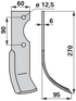 Bogenmesser rechts Adriatica 74-75HP24 270 mm, Stärke 6 mm, Rechtsausführung