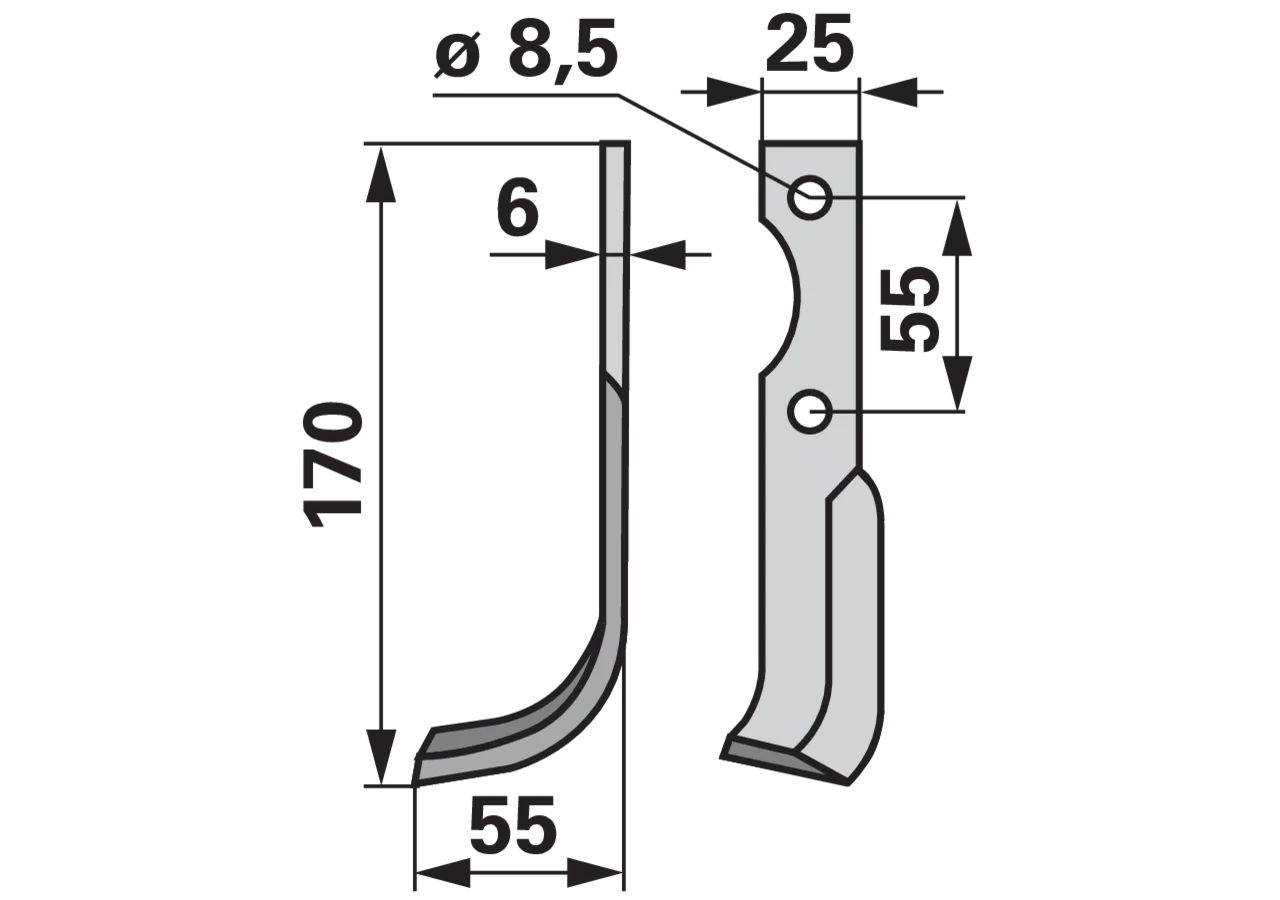 Bogenmesser links anstelle von Bcs B580.43432.5 GartenShop24 - Hochwertige Gartengeräte