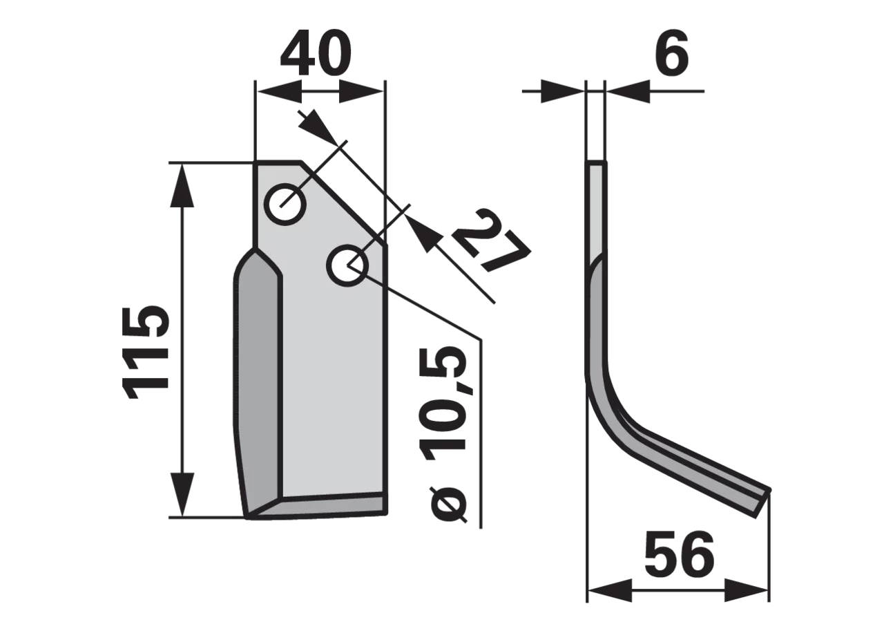 Bogenmesser rechts anstelle von BCS B580.48426.2 GartenShop24 - Hochwertige Gartengeräte