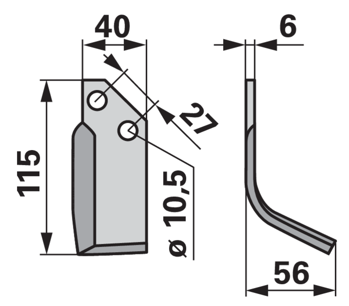 Bogenmesser rechts anstelle von BCS B580.48426.2 GartenShop24 - Hochwertige Gartengeräte
