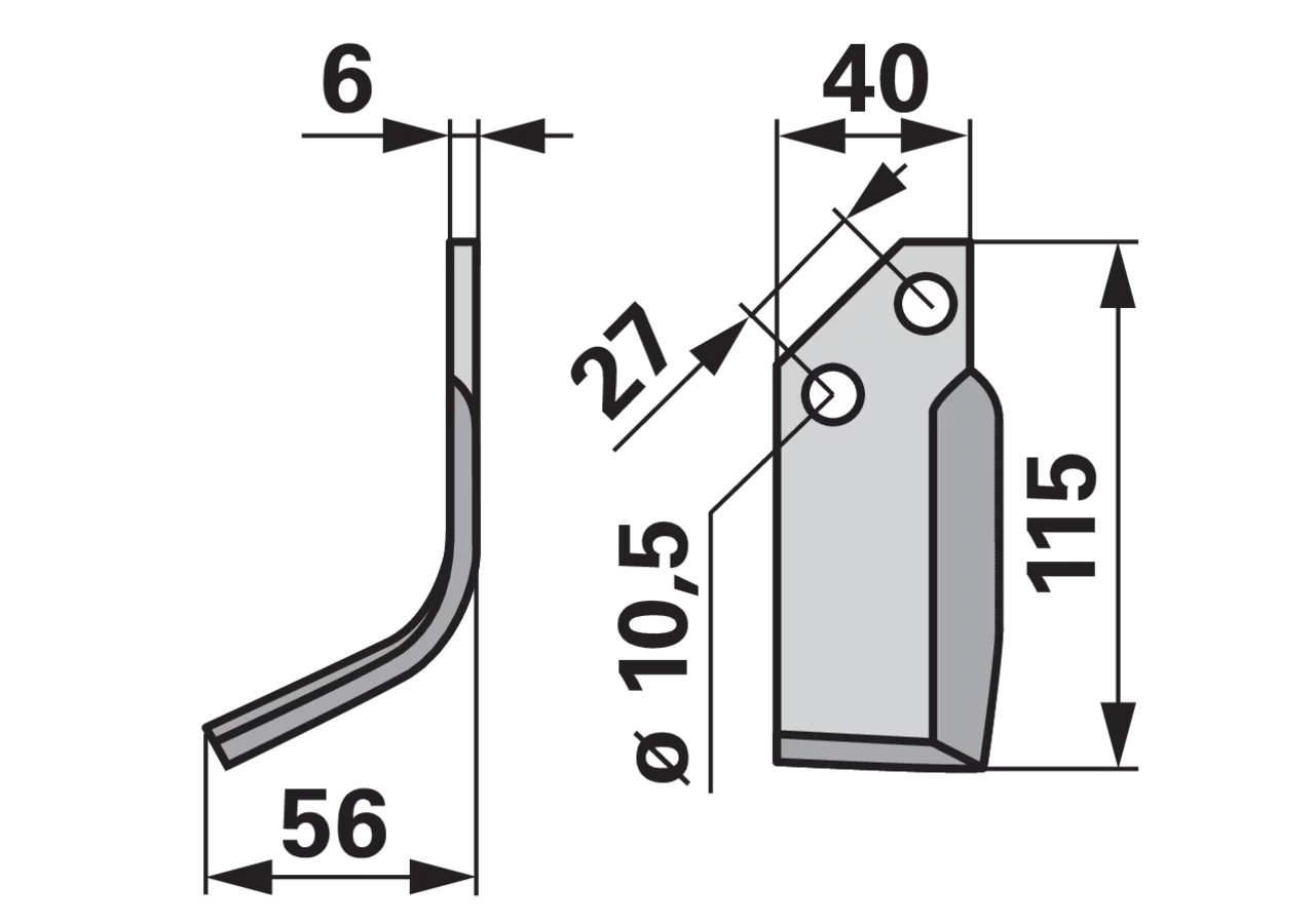 Bogenmesser links anstelle von BCS B580.48425.1 GartenShop24 - Hochwertige Gartengeräte