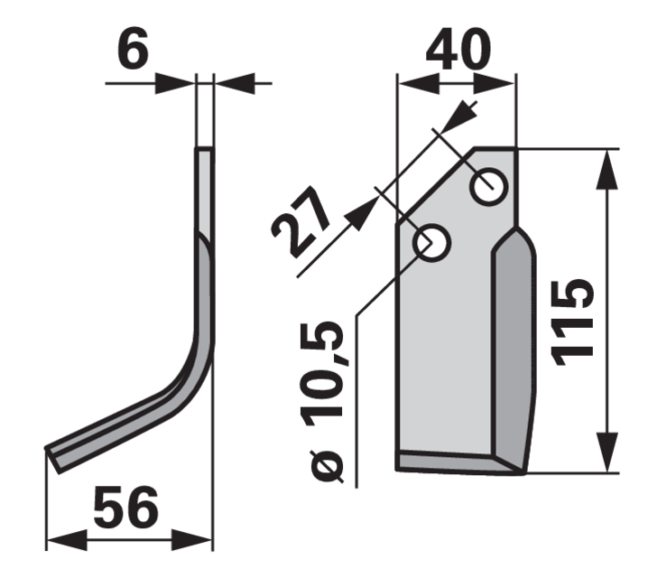 Bogenmesser links anstelle von BCS B580.48425.1 GartenShop24 - Hochwertige Gartengeräte