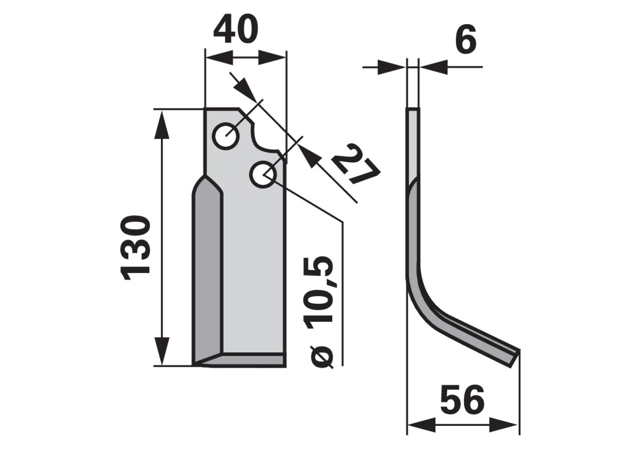 Bogenmesser rechts – Ersatz für BCS B580.48433.2 GartenShop24 - Hochwertige Gartengeräte
