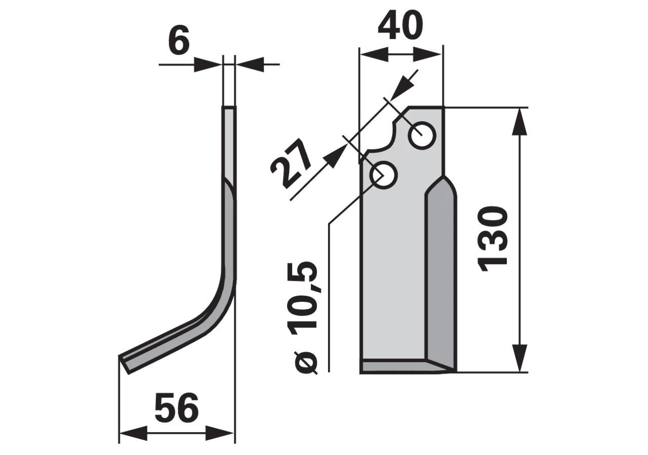 Bogenmesser links anstelle von Bcs B580.48434.3 GartenShop24 - Hochwertige Gartengeräte