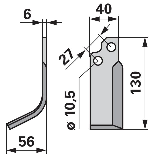 Bogenmesser links anstelle von Bcs B580.48434.3 GartenShop24 - Hochwertige Gartengeräte