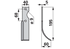 Bogenmesser rechts 40x5 L=195 mm Arbeitsbreite 60 mm Lochabstand 68 mm GartenShop24 - Hochwertige Gartengeräte