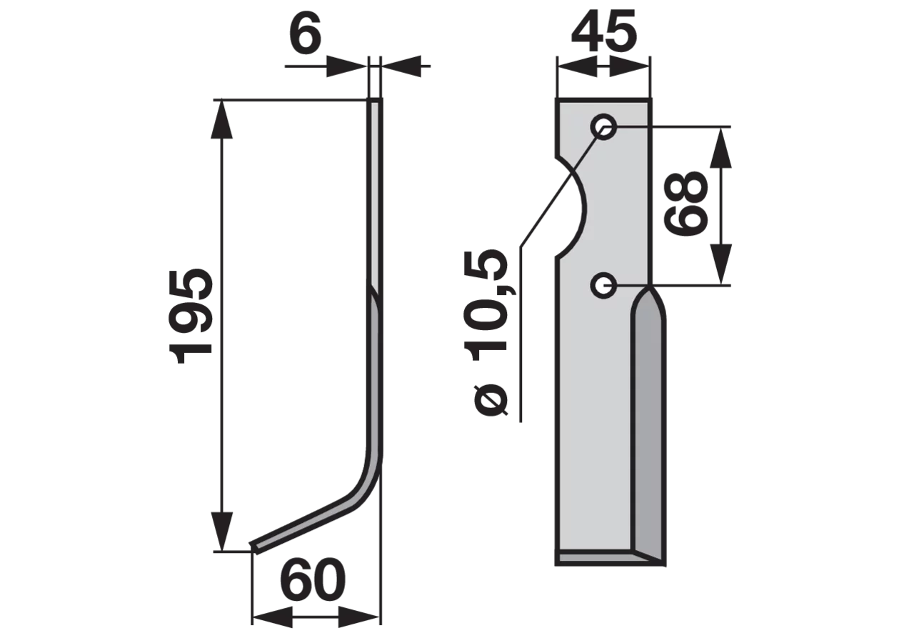 Winkelmesser links Breite 60 mm GartenShop24