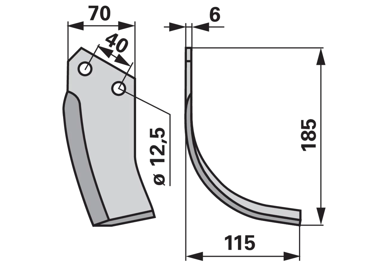 Bogenmesser rechts anstelle von Breviglieri 10279 GartenShop24 - Hochwertige Gartengeräte