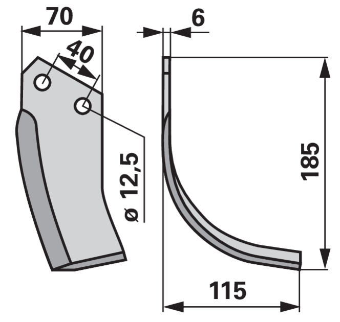 Bogenmesser rechts anstelle von Breviglieri 10279 GartenShop24 - Hochwertige Gartengeräte