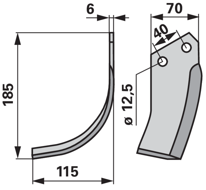 Bogenmesser links anstelle von Breviglieri 10278 GartenShop24 - Hochwertige Gartengeräte