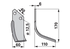 Bogenmesser rechts Breviglieri 105004 – Ersatzmesser für Bodenfräsen, 170 mm Höhe