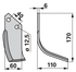 Bogenmesser rechts Breviglieri 105004 – Detail Aufnahmen, Lochabstand 40 mm