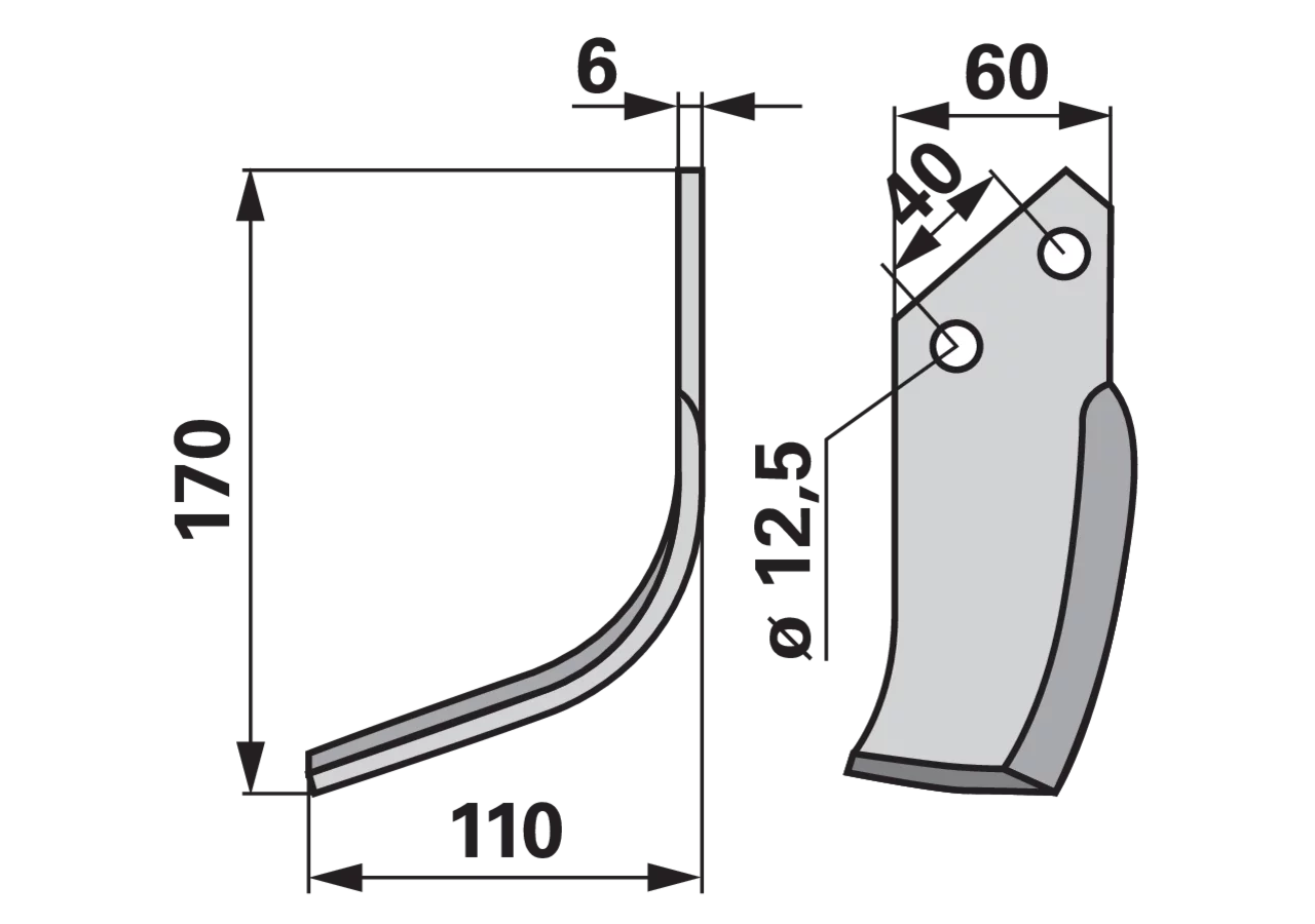 Bogenmesser links anstelle von Breviglieri 105004 GartenShop24 - Hochwertige Gartengeräte