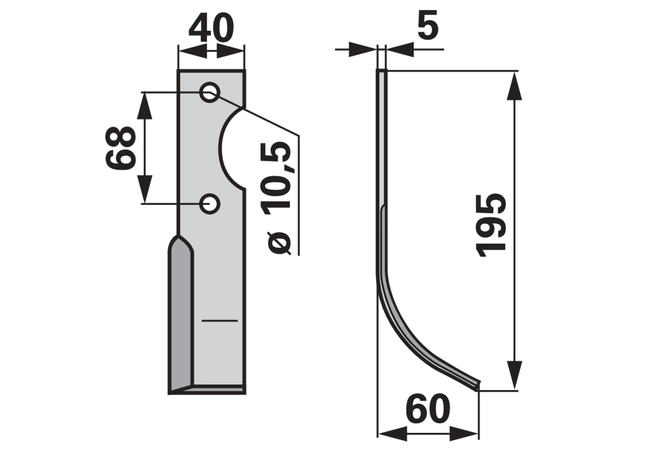 Bogenmesser rechts anstelle von Benassi RL319 GartenShop24 - Hochwertige Gartengeräte