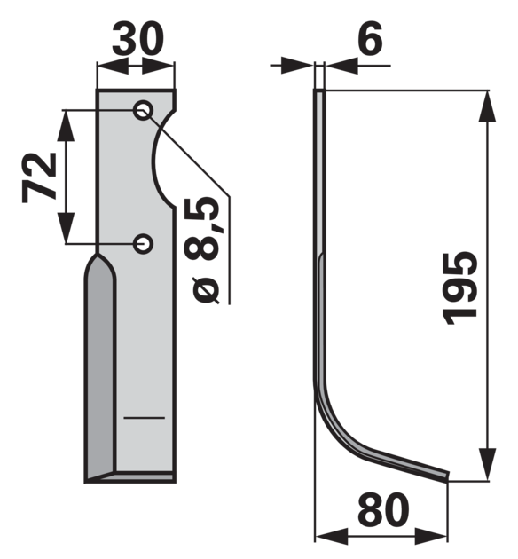 Bogenmesser rechts anstelle von Casorzo 20140 GartenShop24 - Hochwertige Gartengeräte