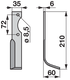 Fräsmesser Rechtsmesser Detailansicht: Sekundärbreite 35 mm, Stärke 6 mm, Bohrung 8,5 mm