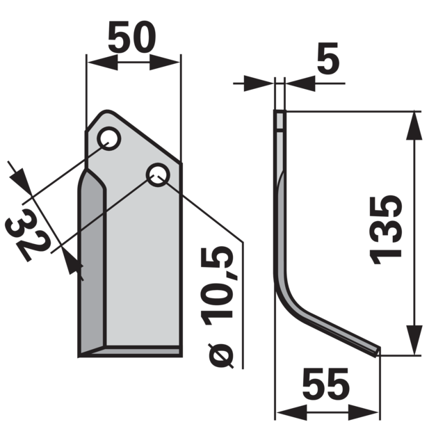 Bogenmesser rechts anstelle von Comeb 158007 GartenShop24 - Hochwertige Gartengeräte