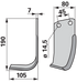 Winkelmesser links 190x105 mm, Stärke 7 mm, Lochabstand 45 mm – Detailansicht