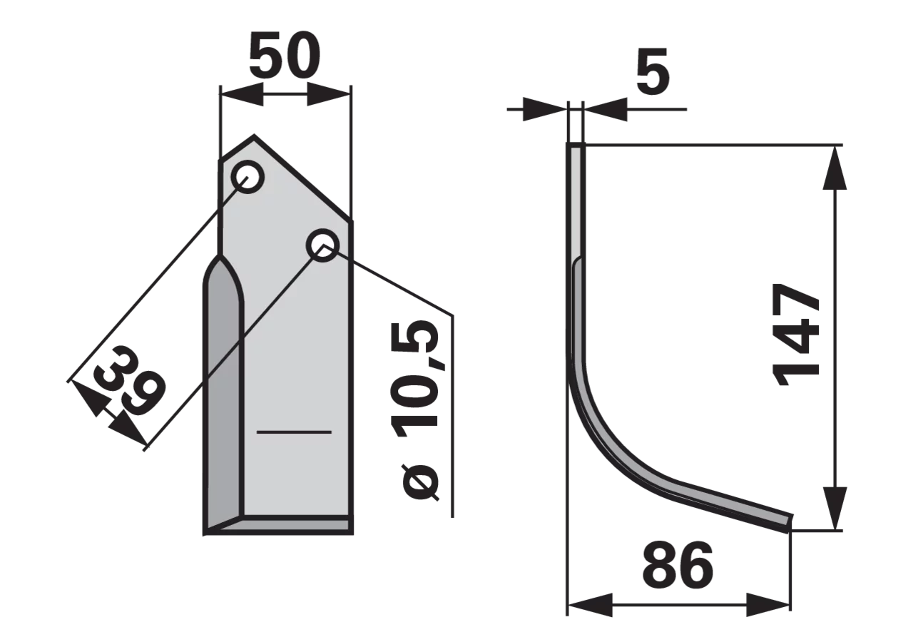 Bogenmesser rechts anstelle von Goldoni 13546 GartenShop24 - Hochwertige Gartengeräte