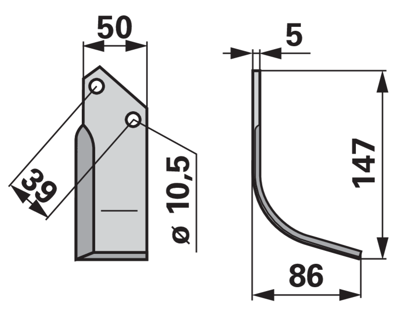 Bogenmesser rechts anstelle von Goldoni 13546 GartenShop24 - Hochwertige Gartengeräte