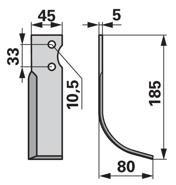 Bogenmesser rechts, passend für Goldoni 9401 GartenShop24 - Hochwertige Gartengeräte