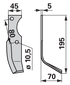 Bogenmesser rechts Goldoni 8834 – Detailansicht Lochabstand 80 mm und Lochdurchmesser 10,5 mm