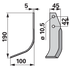 Bogenmesser links Goldoni 14487 – Detailansicht Bohrung 10,5 mm, Stärke 5 mm