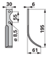 Bogenmesser rechts anstelle von Bcs B580.59275.0 GartenShop24 - Hochwertige Gartengeräte